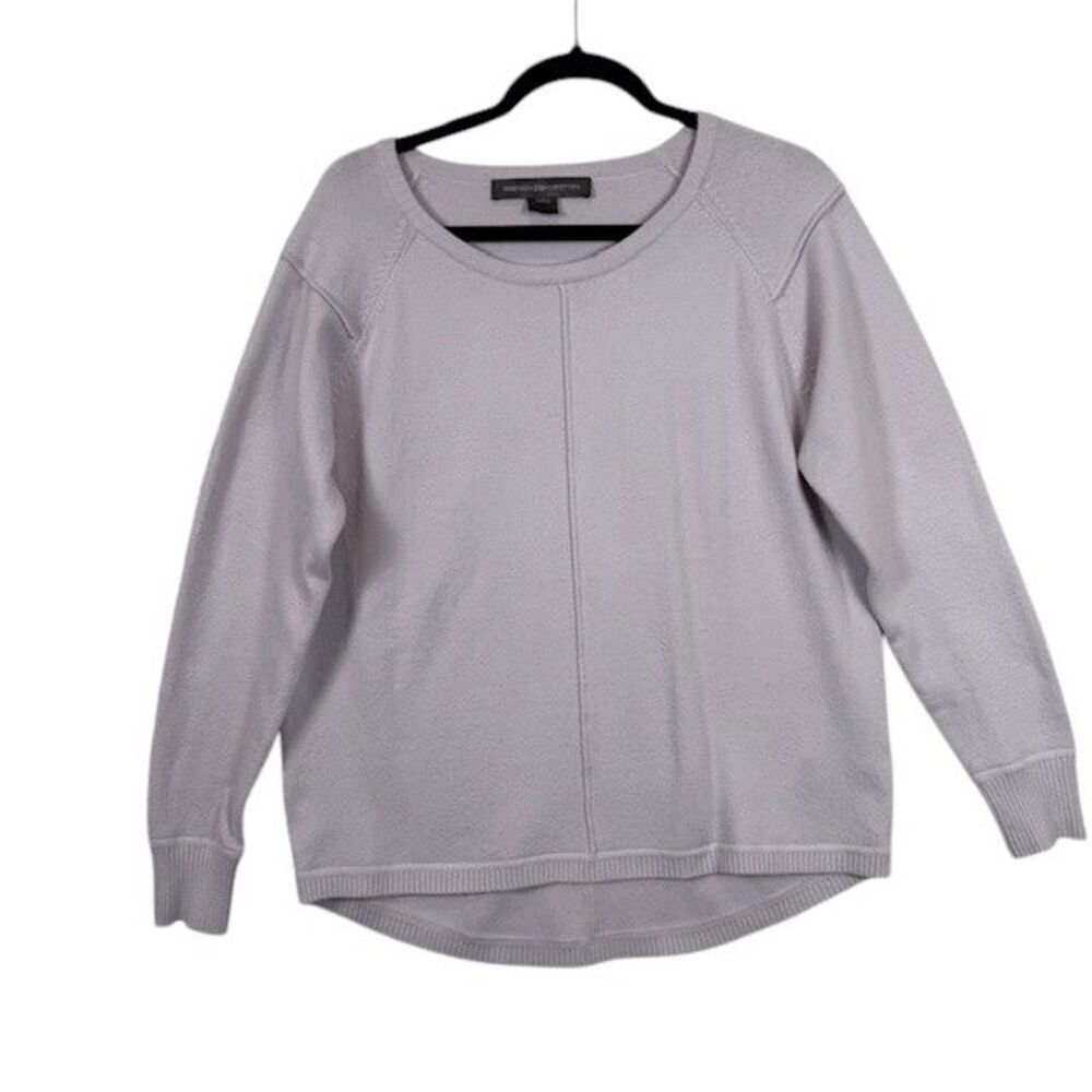 French Connection Babysoft Round Neck Sweater Hi Lo Hem Lavender Medium